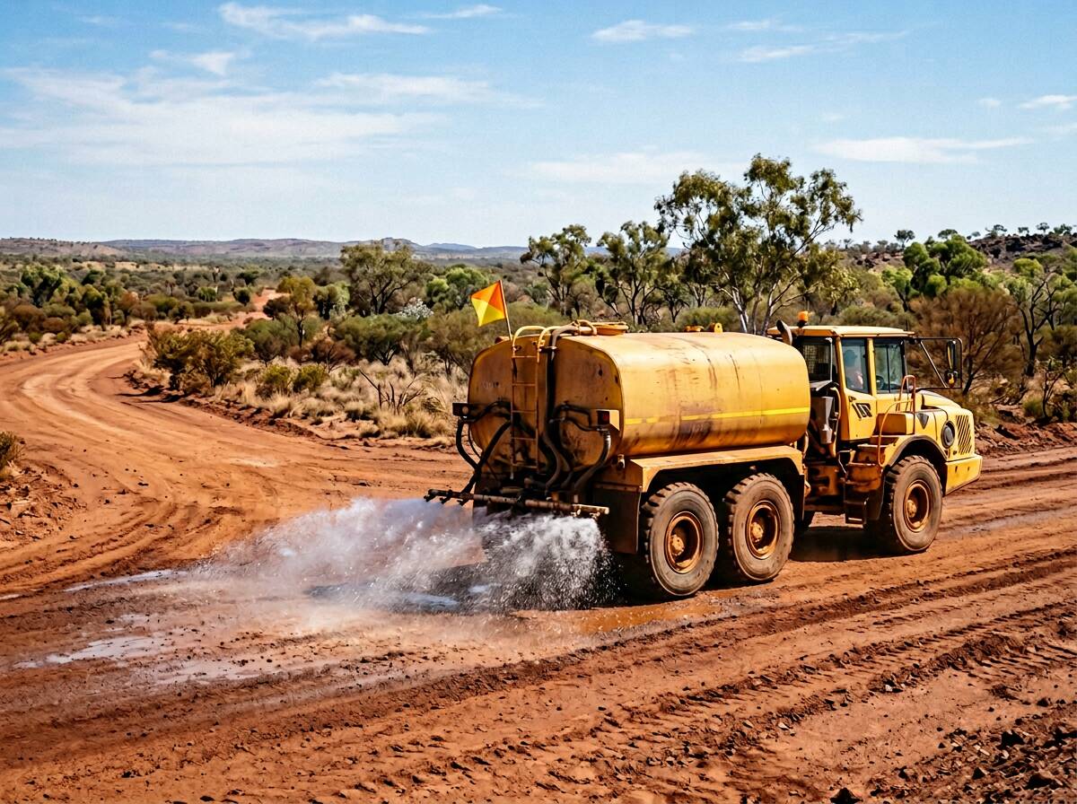 Water cart training for dust suppression and haul road support